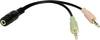 LogiLink CA0020 CA0020 Teleplugg Audio Adapter [1x Telejack 3.5 mm - 2x Teleplugg 3.5 mm] Svart