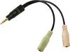 LogiLink CA0021 Adapter Teleplugg Audio Adapter [1x Teleplugg 3.5 mm - 2x Telejack 3.5 mm] Svart