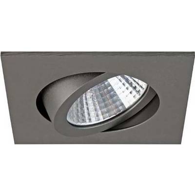 Infälld spotlight i fyrkantig hållare av metall och glas, med svängbar lampa. Lämplig för moderna bostads- och affärsområden.