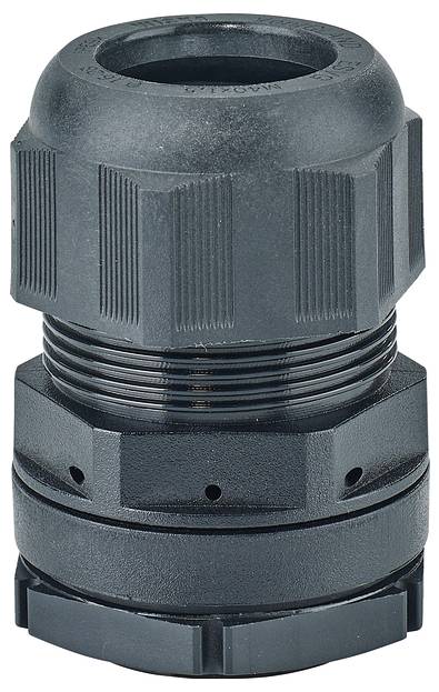Hensel 36001024 Ventilationsplugg med låsmutter, med dragavlastning, stötsäker Plast Svart 1 st