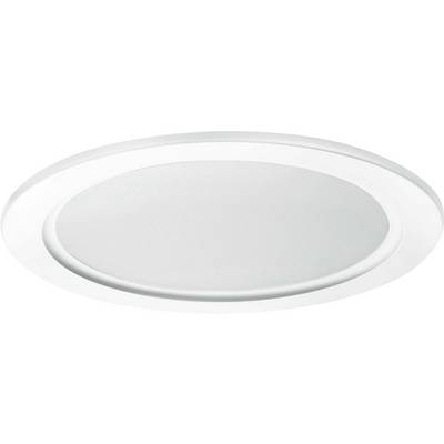 Rund, vit taklampa med enkel design.