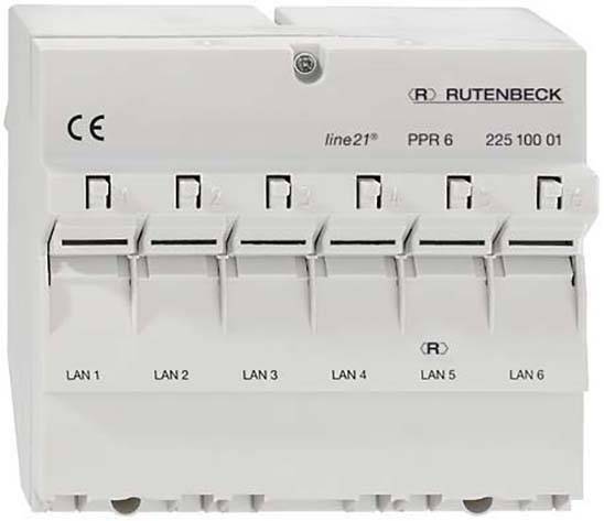 Rutenbeck line21-PPR 6 Nätverk Patchpanel 6 Port CAT 5e