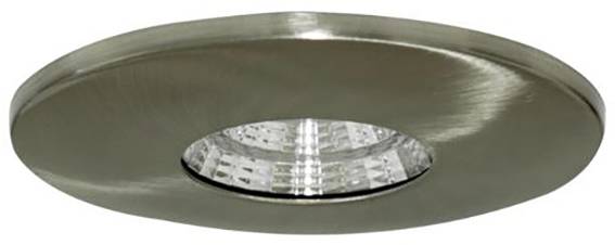 LED-downlight i rund, silver ram, lämplig för takmontering.
