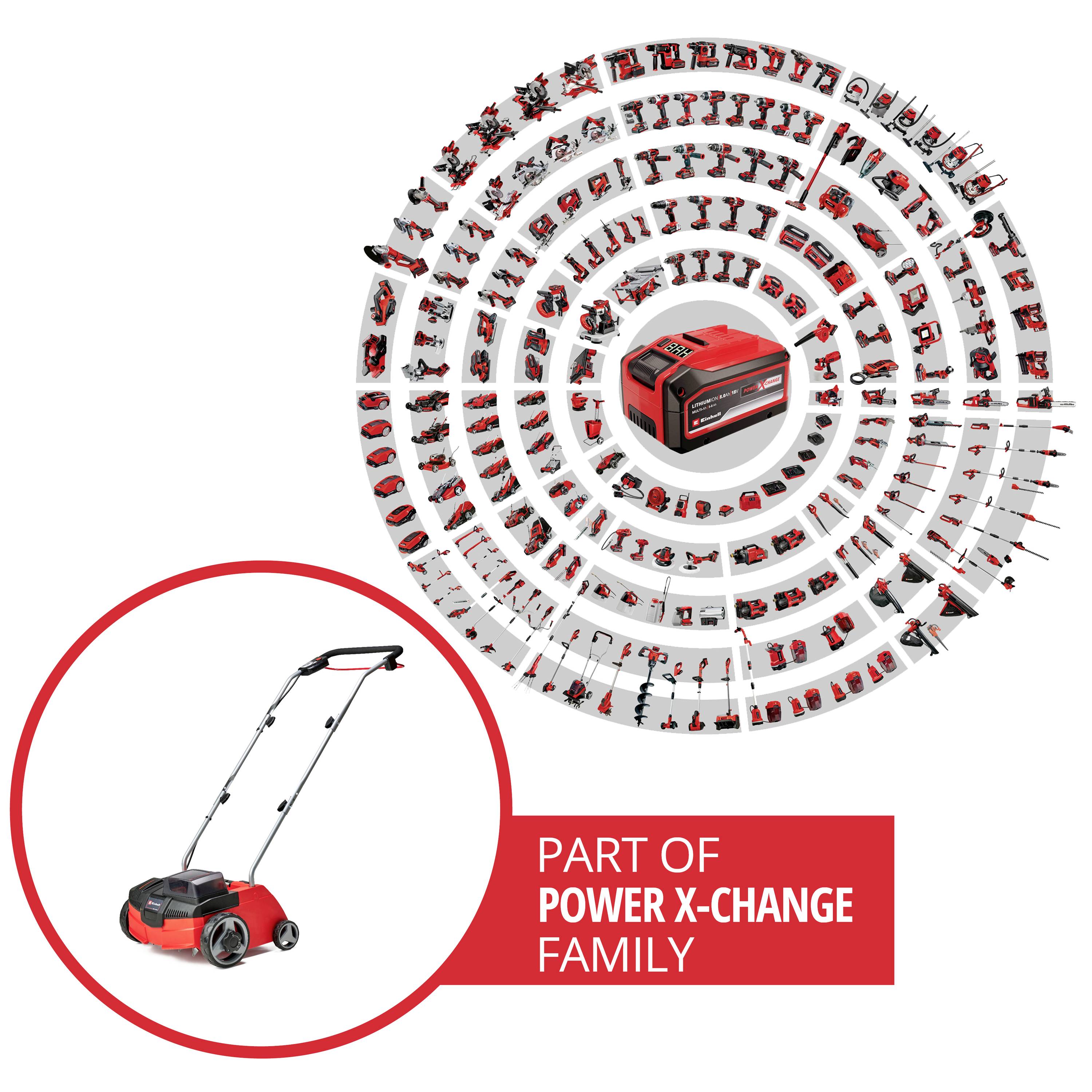 Einhell GC-SC 36/31 Li – Solo Power X-Change Vertikalskärare Li-Ion Batteri Bakre urladdning, Höjdjusterbart handtag, fä-3