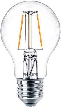 Philips LED 77759300 LED-lamp EEK F (A - G) E27  4.3 W = 40 W Varmvit (Ø x H) 6 cm x 10.6 cm Filament 2 st