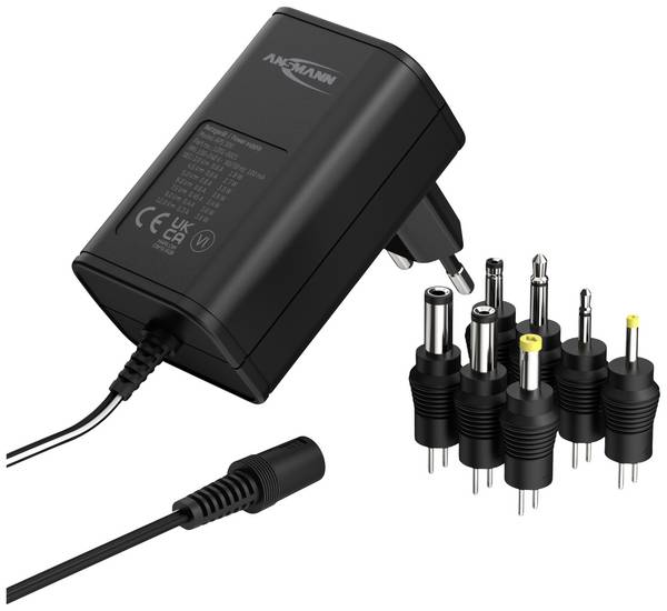 Ansmann 1201-0021 Nätadapter ställbar 12 V/DC, 9 V/DC, 7.5 V/DC, 6 V, 4.5 V/DC, 3 V 300 mA 3.60 W