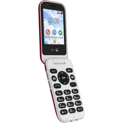 doro 7030 Senior-mobiltelefon  Röd, Vit