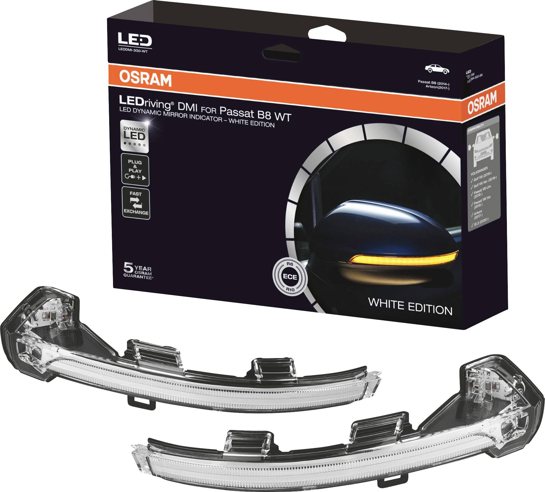 Set of 2 Osram LEDDMI 5G0 BK S LEDriving Dynamic LED Mirror Indicator-Black Edition 