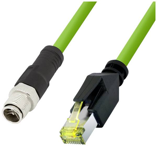 LogiLink CQM045S RJ45 Nätverkkabel, Patchkabel CAT 6A 1.50 m Grön Flamskyddsmedel, Halogenfri, Syrabeständig, UV-beständig, Oljebeständig 1 st