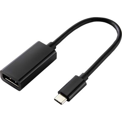 Renkforce USB-C® / DisplayPort Adapterkabel USB-C®-kontakt, DisplayPort-uttag 0.14 m Svart RF-4613070 USB-C®-skärmkabel