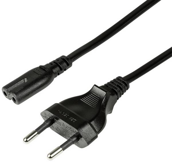 LogiLink Ström Anslutningskabel [1x Euro-kontakt - 1x Apparat hona C7] 3.00 m Svart