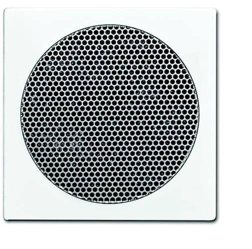 Kvadratiskt ventilationsgaller med ett rundformat hexagonalt mönster i mitten, mot en vit bakgrund. Lämplig för ventilationssystem.