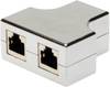 Digitus RJ45 Nätverk Adapter CAT 5, CAT 5e [2x RJ45 hane - 1x RJ45 hane] Grå