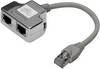 Digitus RJ45 Nätverk Adapter CAT 5, CAT 5e [1x RJ45 hane - 2x RJ45 hona] 0.19 m Grå