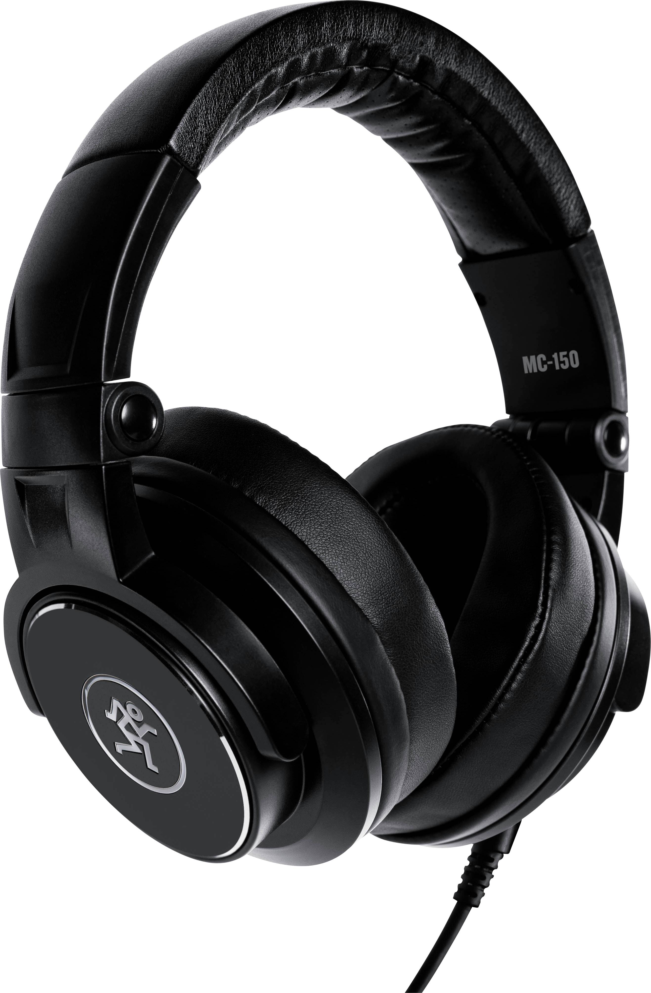 Svarta över-örat-hörlurar med stoppade öronkåpor och justerbart huvudband, lämpliga för professionella ljudtillämpningar.