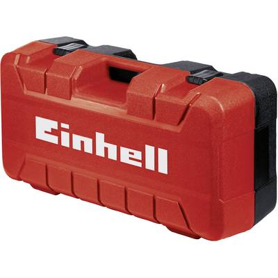 Röd verktygslåda med texten 'Einhell', robust design för transport av verktyg.