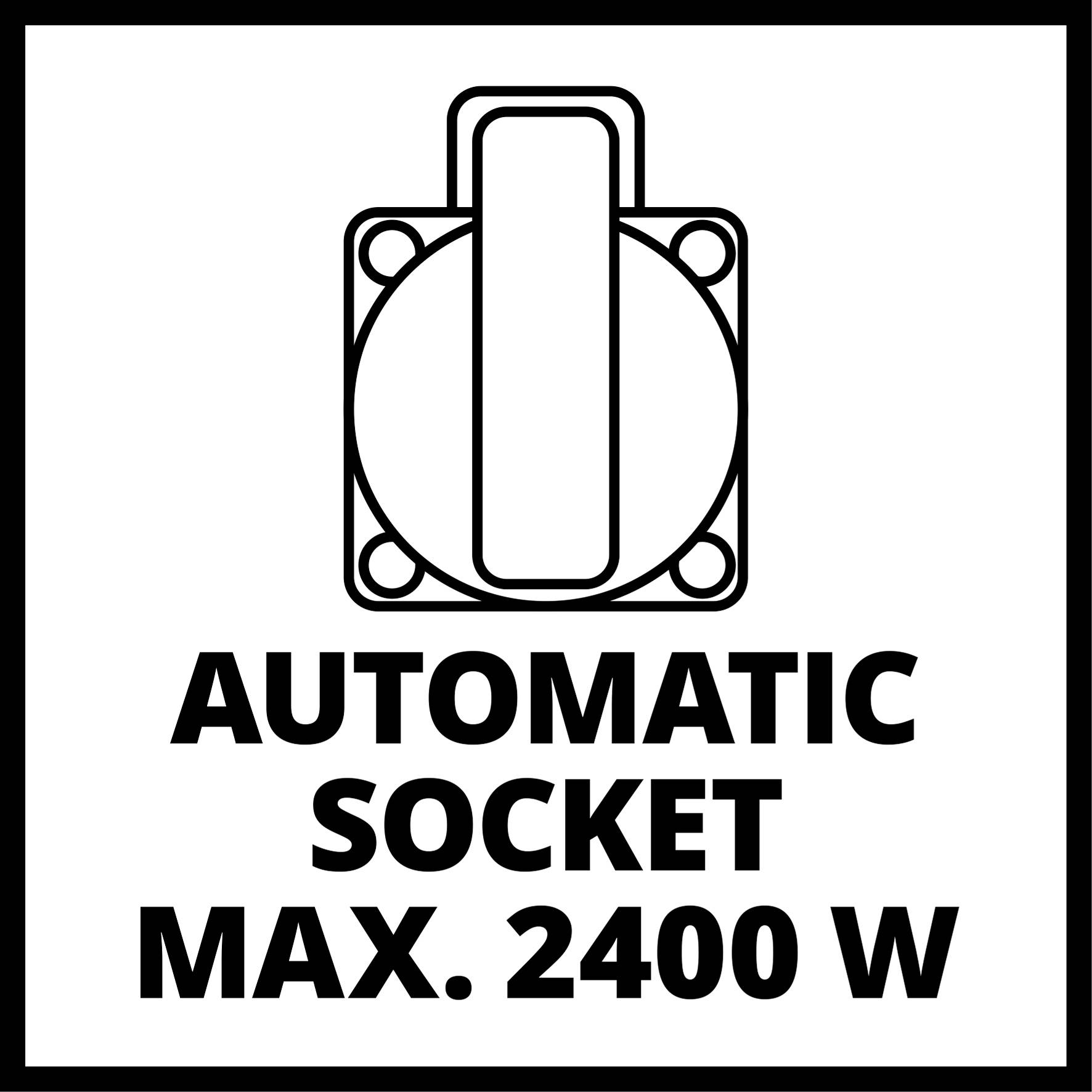 Automatisk kontakt Max. 2400 W. Beskrivningen tyder på en automatisk kontakt som stöder en maximal effekt på 2400 watt.