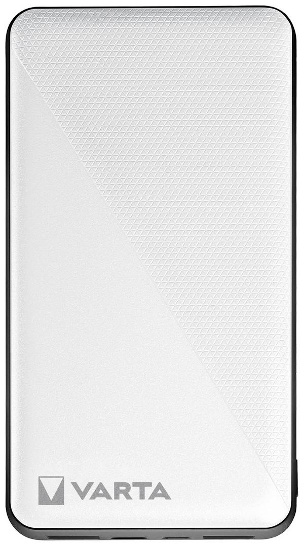 Varta Power Bank Energy 15000 Powerbank 15000 mAh LiPo USB-C®, Micro USB Vit/svart Kan laddas och laddas ur samtidigt