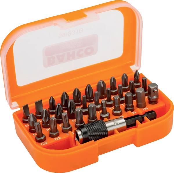 Bahco  59/S31B Bit-Set 31 delar Spår, Stjärnspår Phillips, Stjärnspår Pozidriv, Sexkant, Ytter-sexkant (TX)