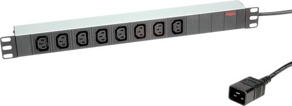 Roline 19.07.1627 Förgreningsdosa 19" 8x Silver (metallic) IEC-kontakt 1 st