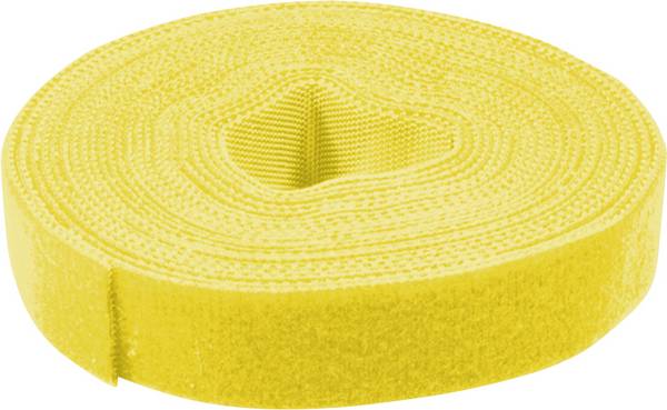 Value 25.99.5252  Kardborreband för paketering Fleecedel, Statisk del och fleecedel, Statisk del (L x B) 25 m x 10 mm Gul 25 m