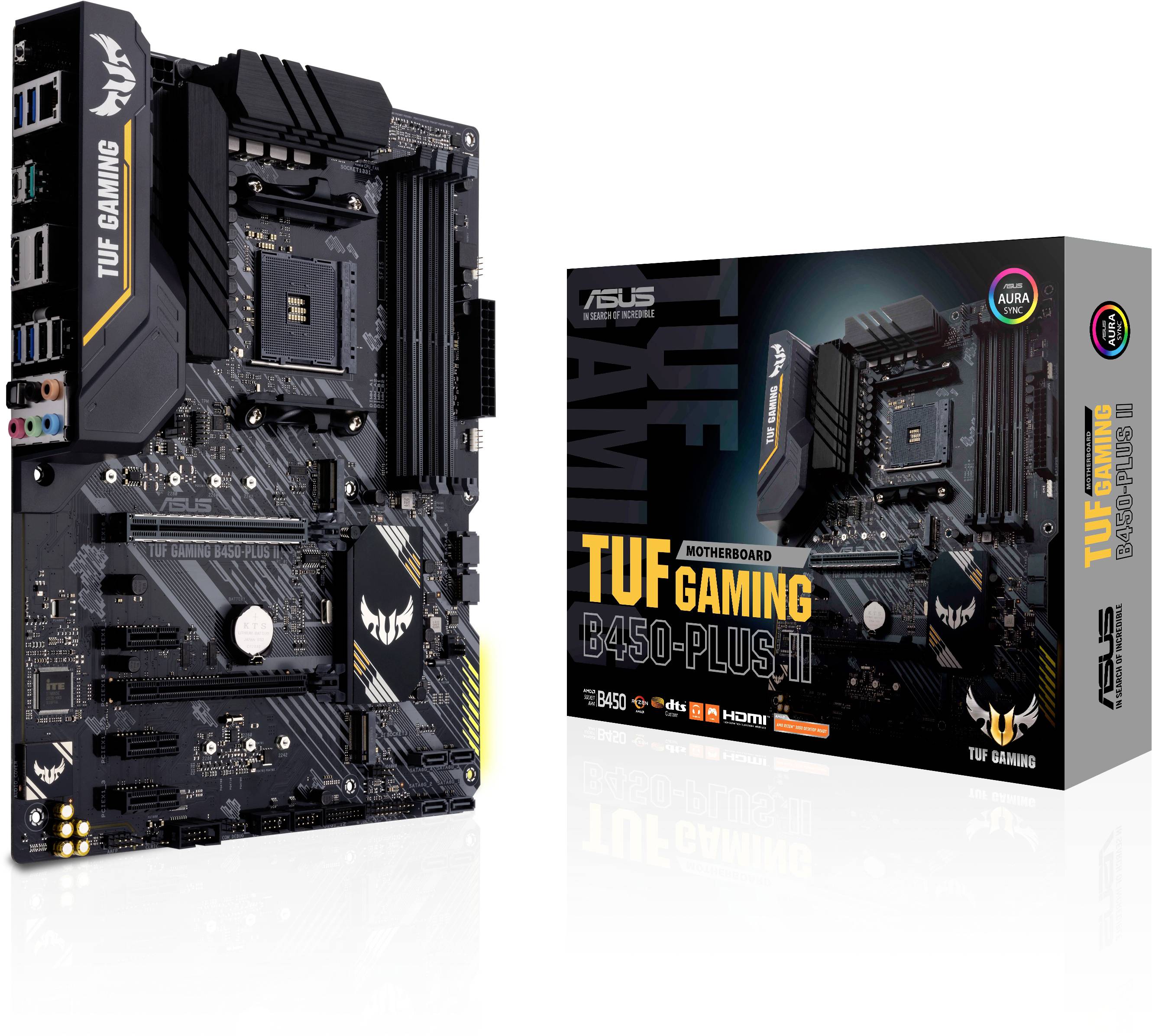 Asus TUF GAMING B450-PLUS II Moderkort Sockel AMD AM4 Formfaktor ATX Moderkort-chipset AMD® B450