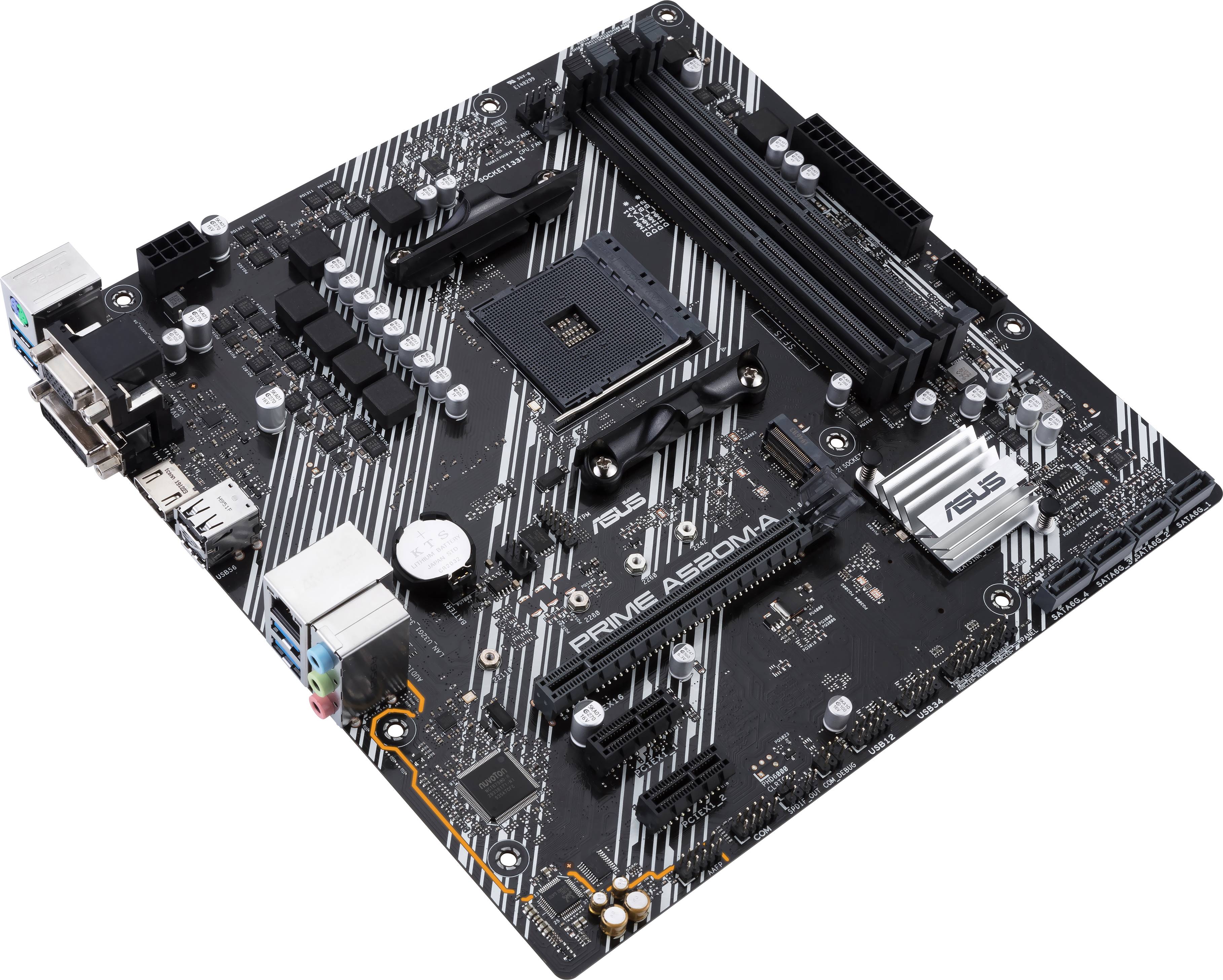 Asus PRIME A520M-A Moderkort Sockel AMD AM4 Formfaktor Micro-ATX ...
