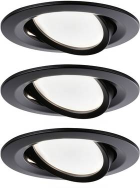 Paulmann 94471  LED-inbyggnadsbelysning Set 3 st  LED  18 W Svart (matt)