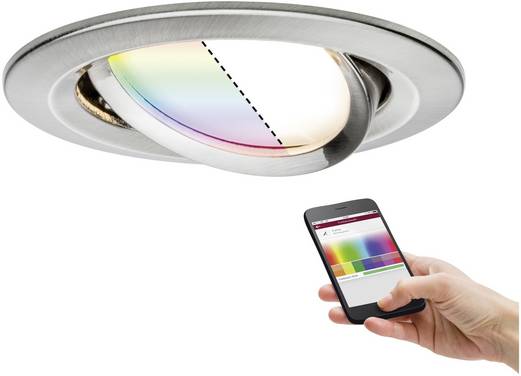 Paulmann 92964  LED-inbyggnadsbelysning   LED LED fast installerad 5.2 W Järn (borstad)