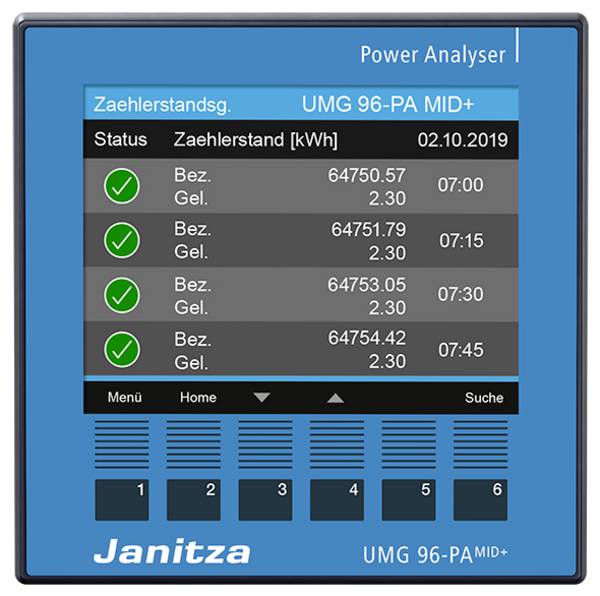 Janitza UMG96-PA-MID+ Energianalysator Modulutökningsbar nätanalysator med MID och räknarväxel