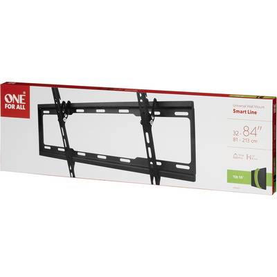 Väggfäste för TV, 'One For All Smart Line', lämplig för TV-apparater mellan 32-84 tum, lutningsbar upp till 15 grader.
