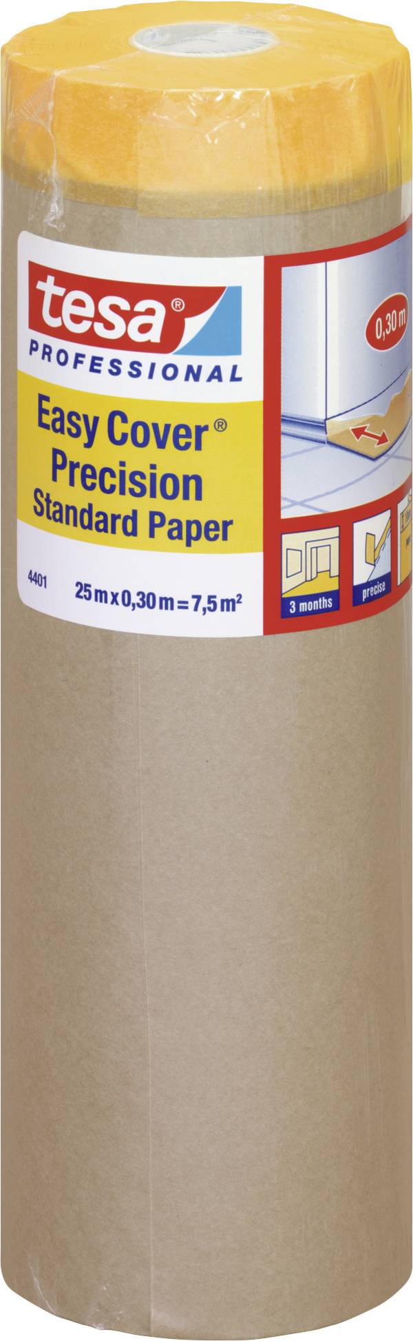 <br>  tesa<br>  <br>  04401-00000-00<br>  Täckpapper<br>  tesa Easy Cover® <br>  Orange<br>  (L x B) 25 m x 30 cm<br>  1 st<br>