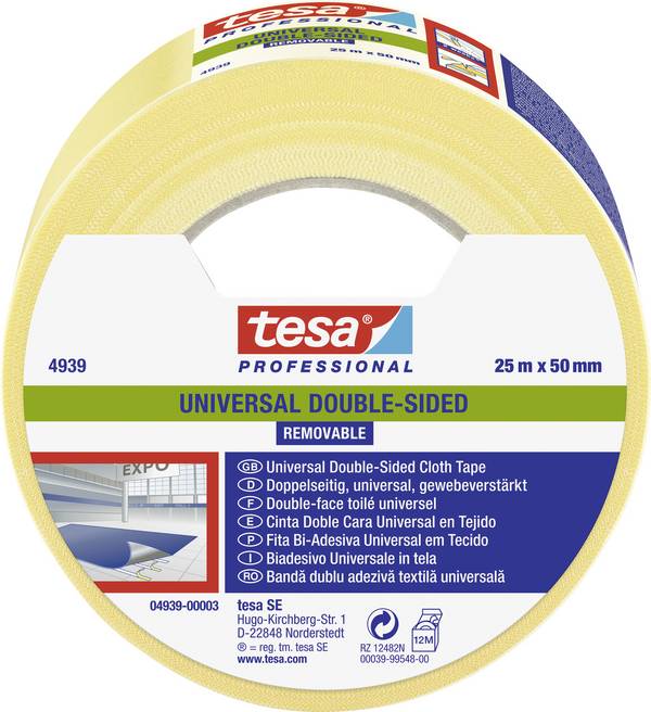 <br>  tesa<br>  UNIVERSAL REMOVABLE<br>  04939-00003-11<br>  Maskeringstejp<br>  tesa® Professional<br>  Vit<br>  (L x B) 25 m x 50 mm<br>  1 st<br>