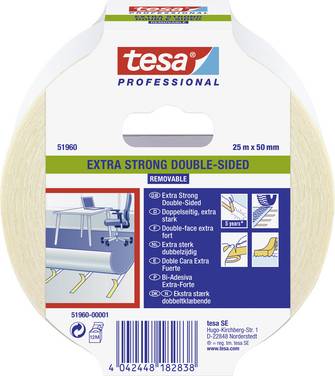tesa EXTRA STRONG 51960-00001-11 Maskeringstejp tesa® Professional Genomskinlig (L x B) 25 m x 50 mm 1 st