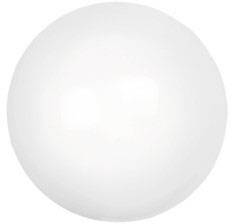 En vit boll, jämnt belyst, på en neutral bakgrund.