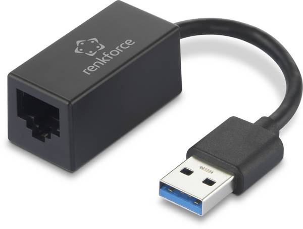Renkforce RF-4708614 Nätverksadapter  1 GBit/s USB 3.2 Gen 1, Gigabit-LAN (1 Gbit/s)