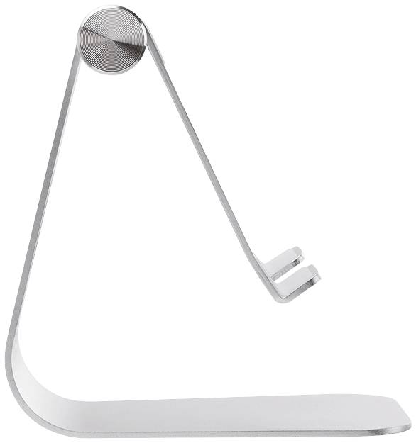Laptopställning i metall med minimalistisk design, lämplig för att stödja en bärbar dator för ergonomisk användning.