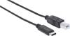 Manhattan USB-kabel USB 2.0 USB-B kontakt, USB-C®-kontakt 2.00 m Svart 354950