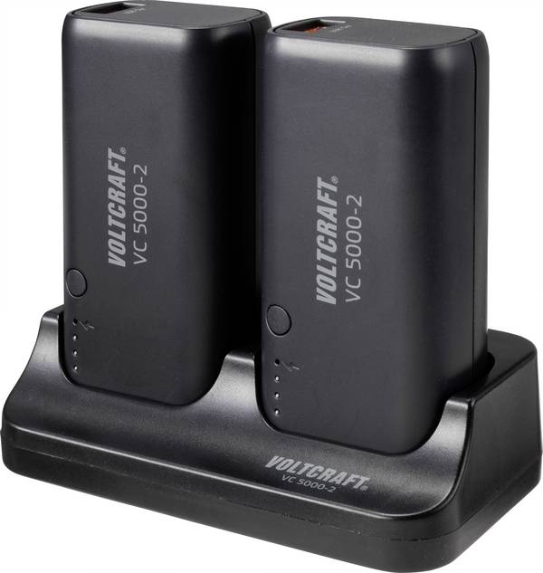 VOLTCRAFT VC 5000-2 Powerbank 5000 mAh Li-Ion Svart Statusindikering