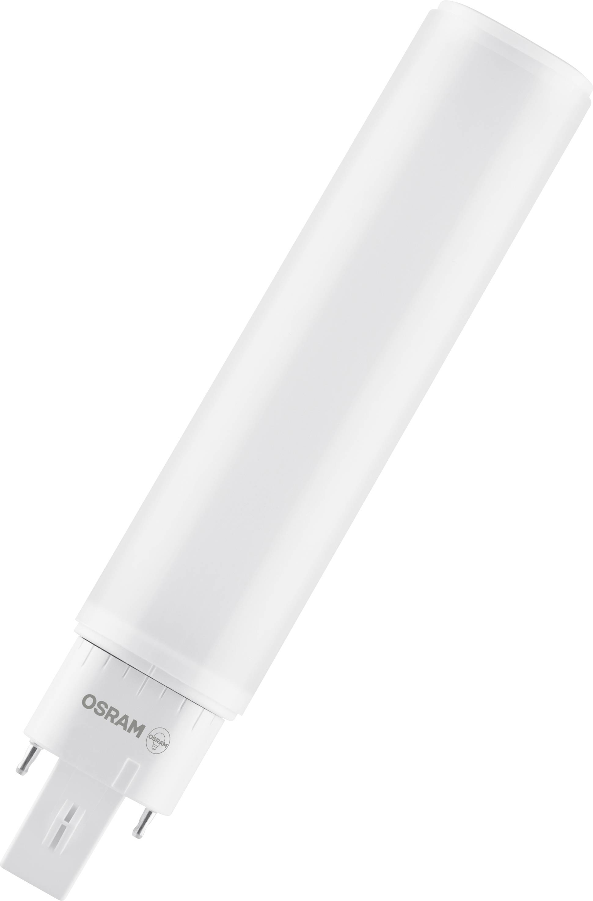 En vit, avlång LED-lampa från Osram med två stift i änden, lämplig för energieffektiv belysning.