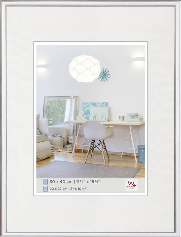 walther+ design KV040S Växelram akryl Pappersformat: 30 x 40 cm (B x H) 30 cm x 40 cm Silver