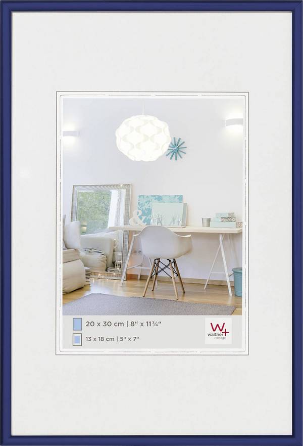 walther+ design KV030L Växelram akryl Pappersformat: 20 x 30 cm  Blå