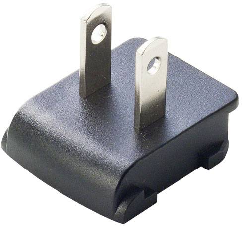 Svart US-kontaktadapter med två platta metallstift.