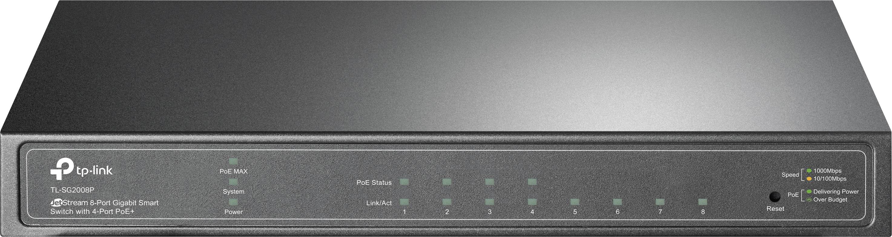 TP-LINK TL-SG2008P JetStream TL-SG2008P - V1 Nätverks-switch 4x4-port 10 / 100 / 1000 MBit/s PoE-funktion-0