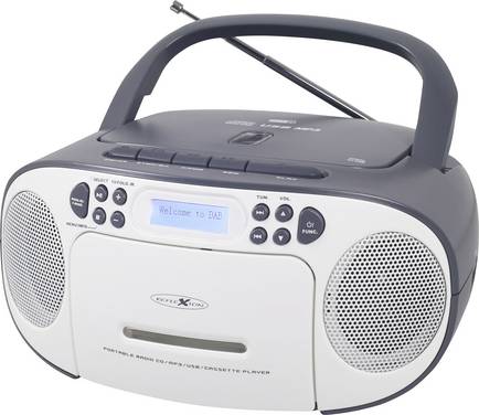 CD-radio Reflexion CD-Player DAB+, DAB, FM   Vit, Grå