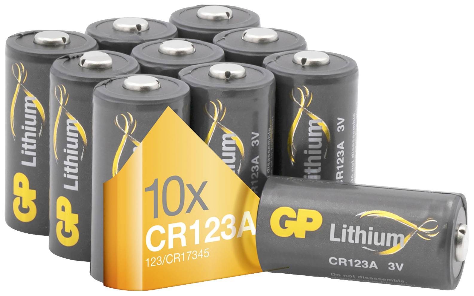 GP GPCR123AECO265C10 CR123A Fotobatteri Litium 1400 mAh 3 V 10 st