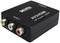 Svart mini-konverterare med märkning 'AV2HDMI Up Scaler 1080P', utrustad med ingångar för CVBS, L, R och en HDMI-utgång.
