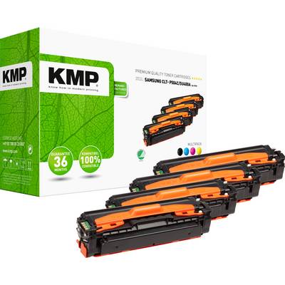 'KMP' Tonerkassettpaket med tre kassetter för Samsung CLP-modeller. Lämplig för färgutskrifter. 36 månaders garanti.