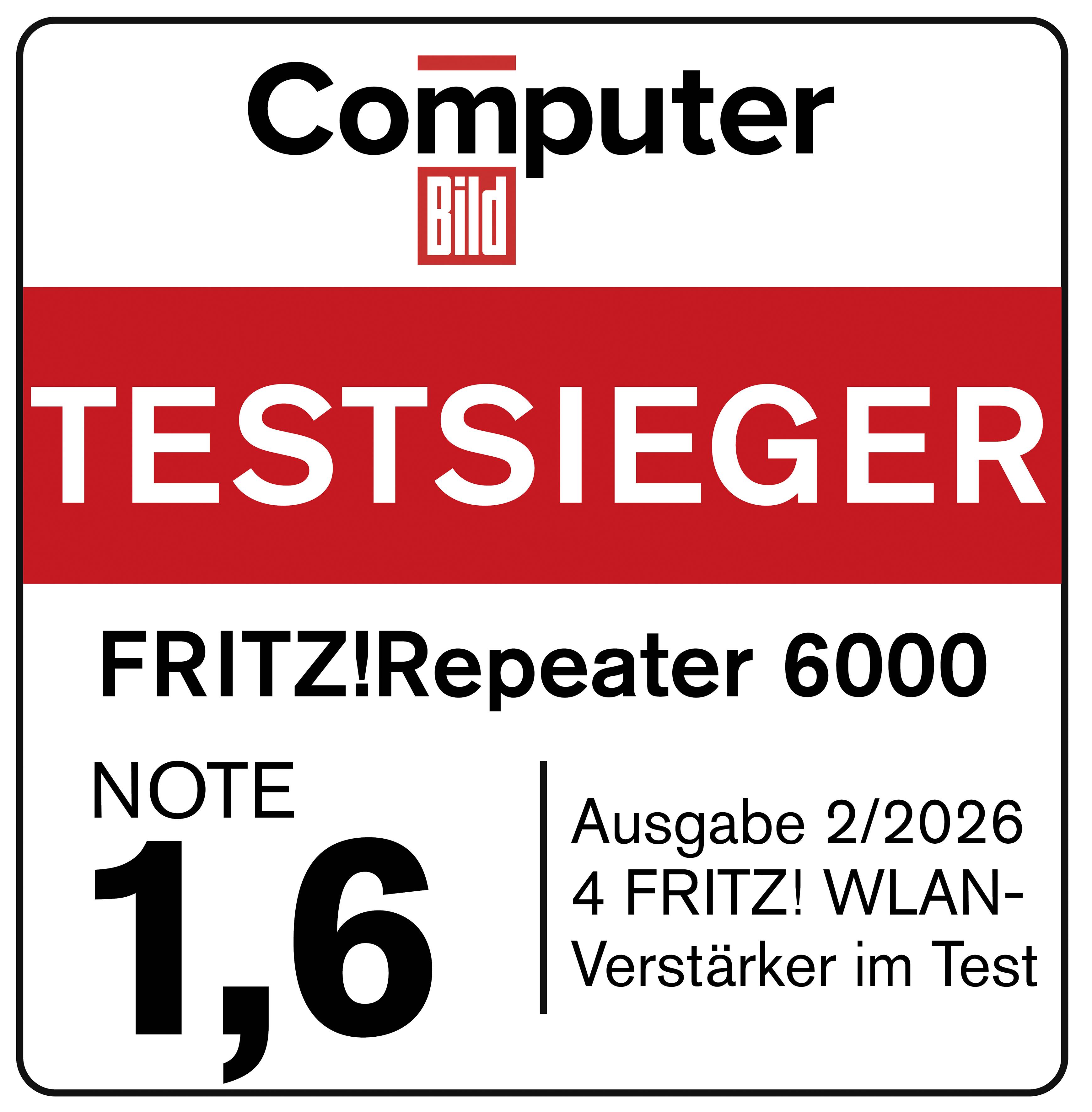 Prisbild för FRITZ! WiFi Repeater FRITZ!Repeater 6000 20002908 6000 MBit/s Mesh-ready