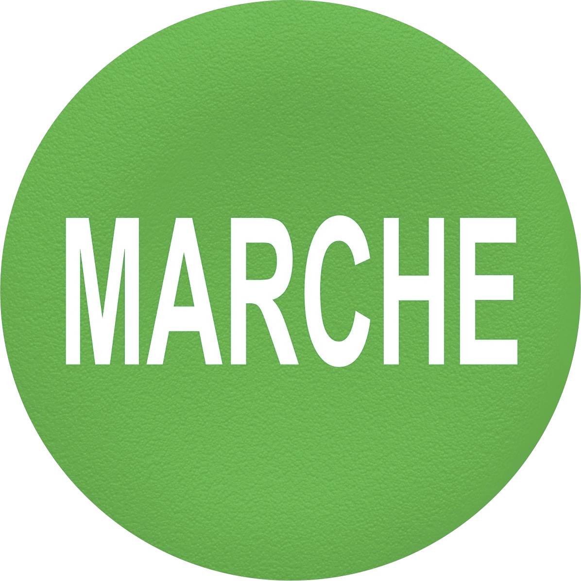 "Marche" står i vit text på en rundel med grön bakgrund.